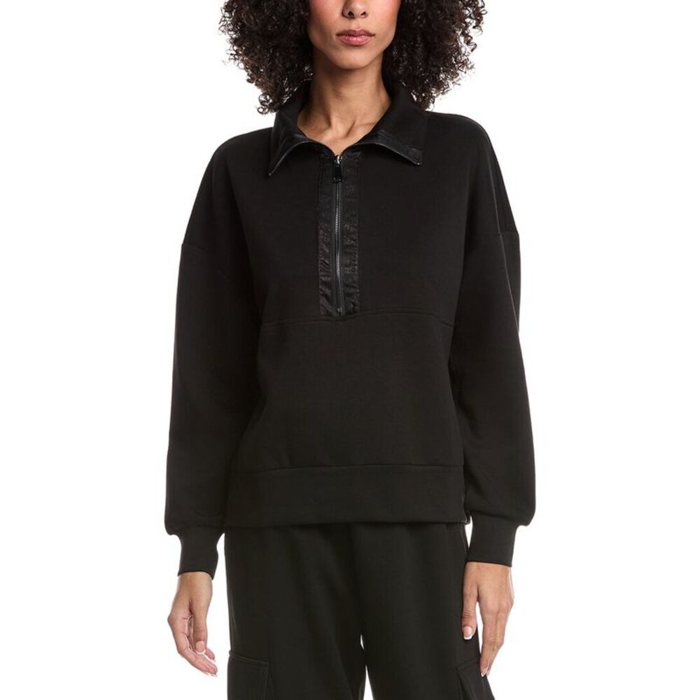 Ariella Womens  Scuba 1/4-Zip Pullover, Black